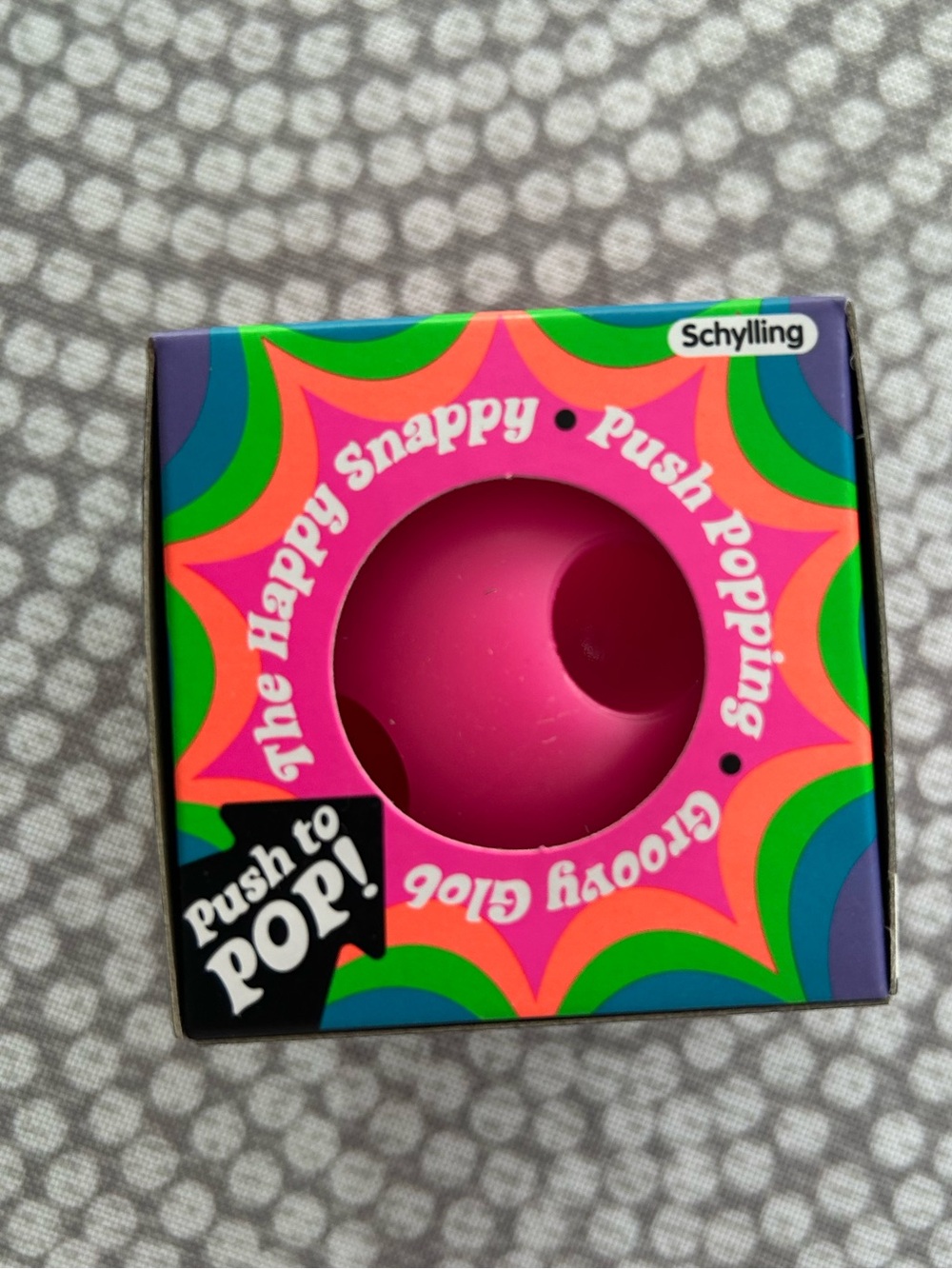 Schylling PINK HAPPY SNAPPY Push Popping Groovy Globe Toy
